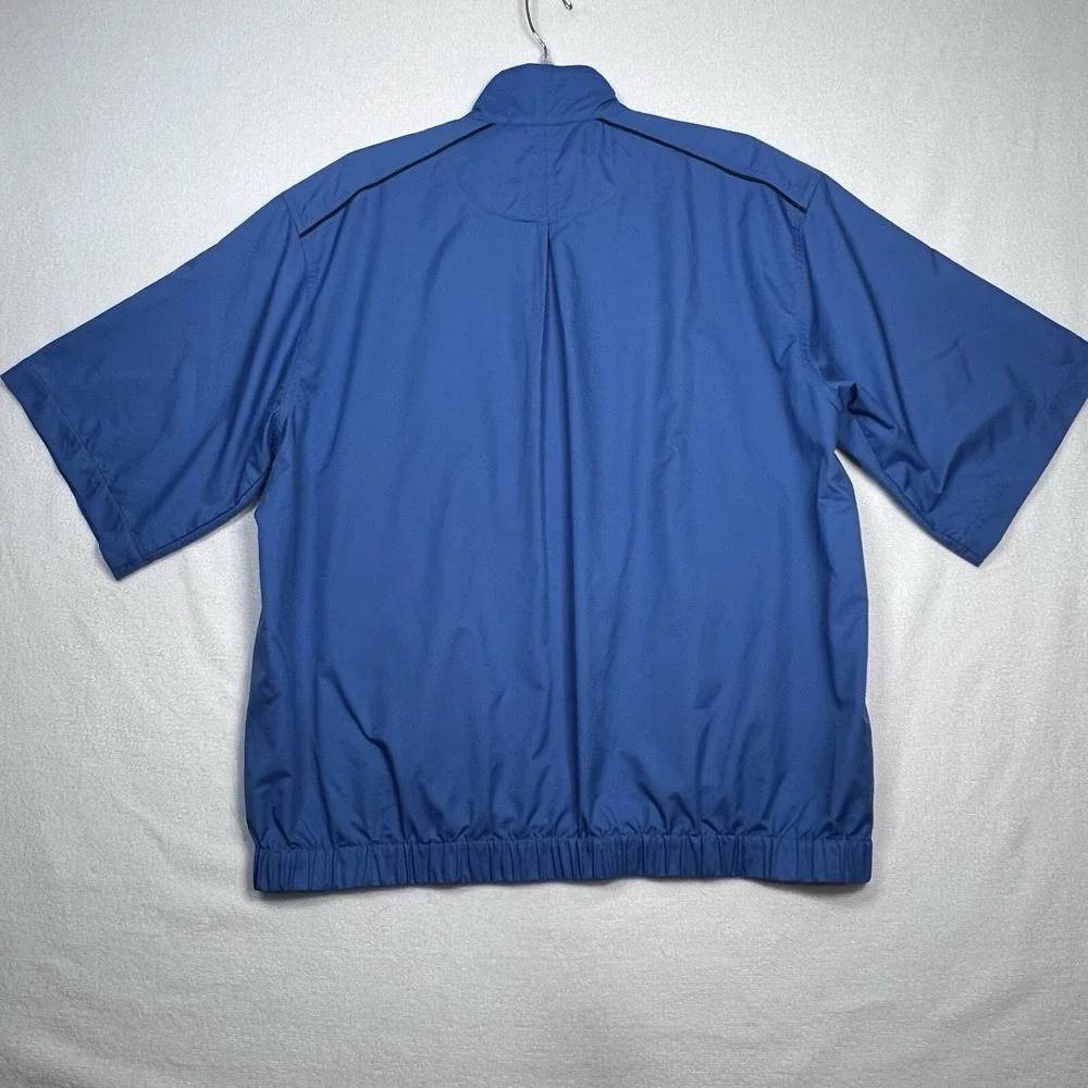 Nike Golf 1/4 Zip Wind Shirt Short Sleeve Mens‎ Medium Blue Zippered Pockets